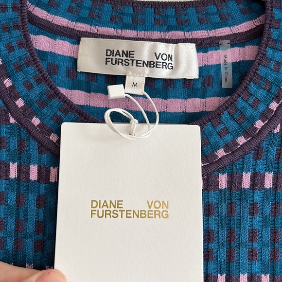 DVF Diane Von Furstenberg Harry Dress Sz M in Blue - Picture 4 of 5